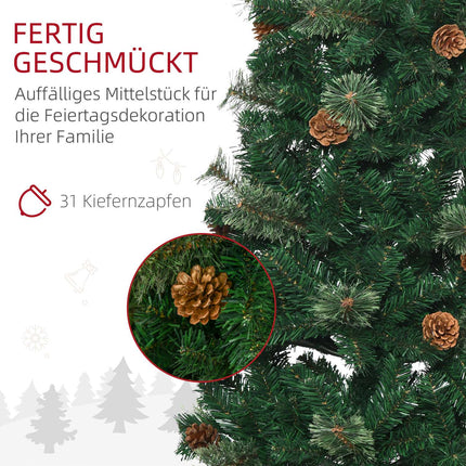 Slim Artificial Christmas Tree, 165 cm, Green, Indoor Use
