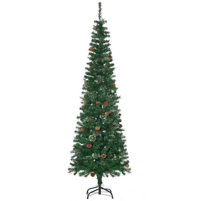 Slim Artificial Christmas Tree, Green, 195 cm, Indoor Use