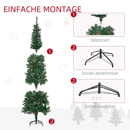 Slim Artificial Christmas Tree, Green, 195 cm, Indoor Use