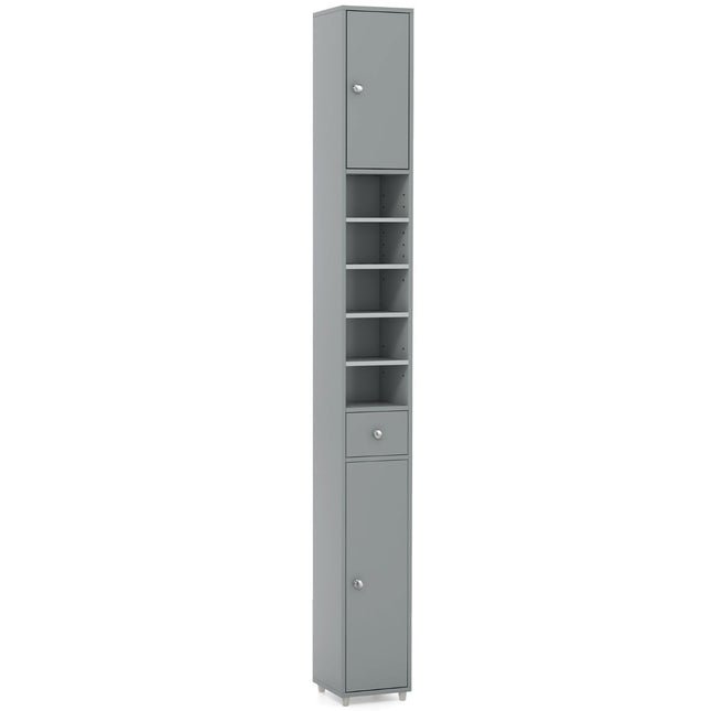 Slim Bathroom Cabinet, 2 Doors, 1 Drawer, Adjustable Shelves
