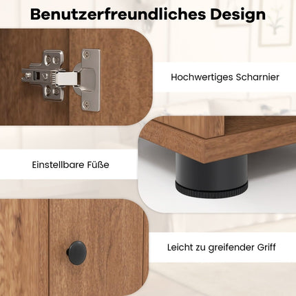 Slim Bathroom Cabinet with 2 Doors, Drawer & Adjustable Shelves