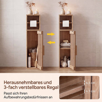 Slim Freestanding Bathroom Cabinet with Toilet Paper Holder