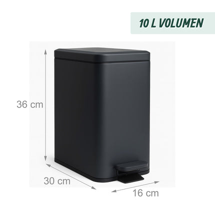 Slim Pedal Bin, 10L – Soft-Close, Hands-Free