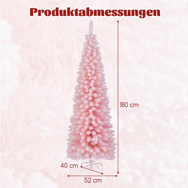 Slim Pink Christmas Tree, 180 cm, Snow Flocked, 460 Tips