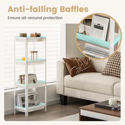 Slim Storage Cart, 2-Pack 4-Tier, Drainage Holes, White