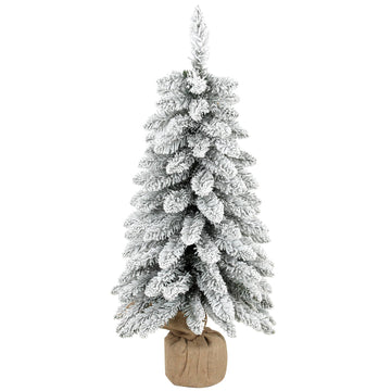 Slim White Artificial Christmas Tree, 90 cm, Snow-Flocked
