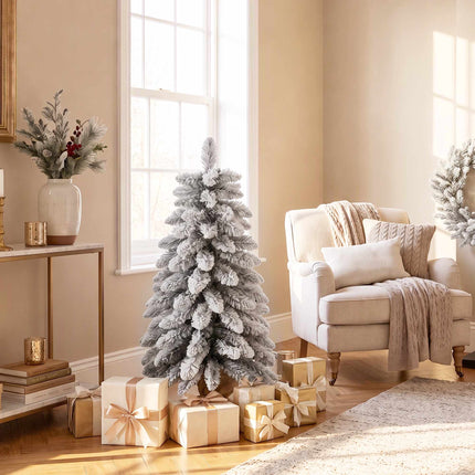 Slim White Artificial Christmas Tree, 90 cm, Snow-Flocked