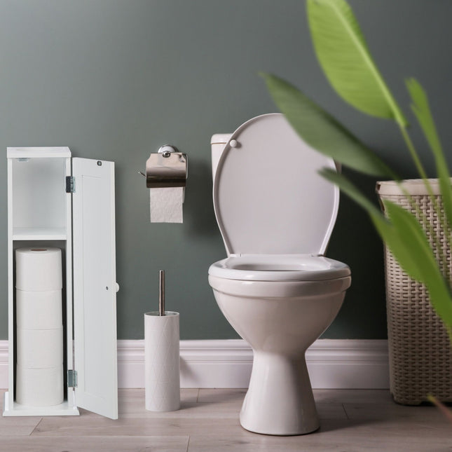 Slim toilet cabinet with 2 shelves