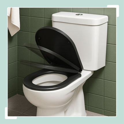 Slow-Close Duroplast Toilet Seat, Removable, Universal Fit