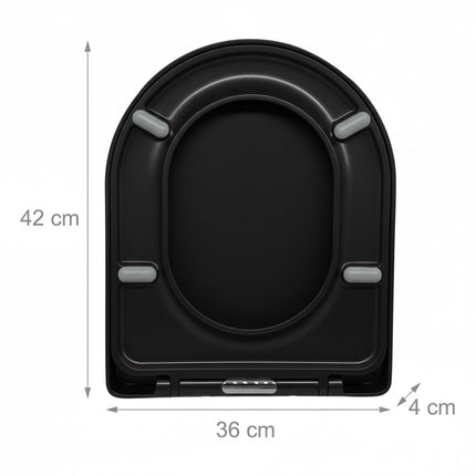 Slow-Close Duroplast Toilet Seat, Removable, Universal Fit