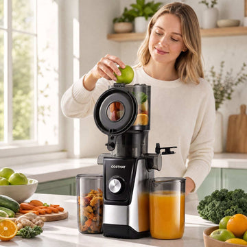Slow Juicer with 11cm Feed Chute & Reverse Function, Black