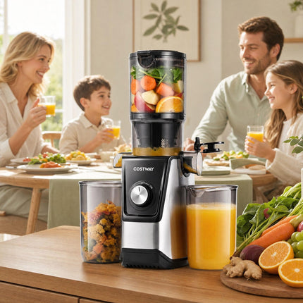 Slow Juicer with 11cm Feed Chute & Reverse Function, Black