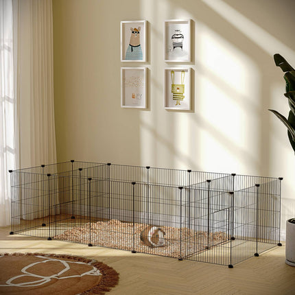 Small animal cage with 18 steel panels for guinea pigs