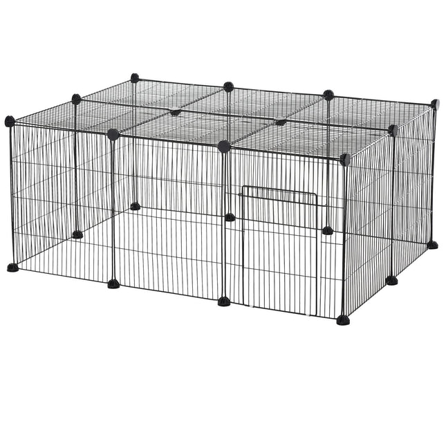 Outdoor small animal cage, metal with non-slip mat, 105x70x45 cm