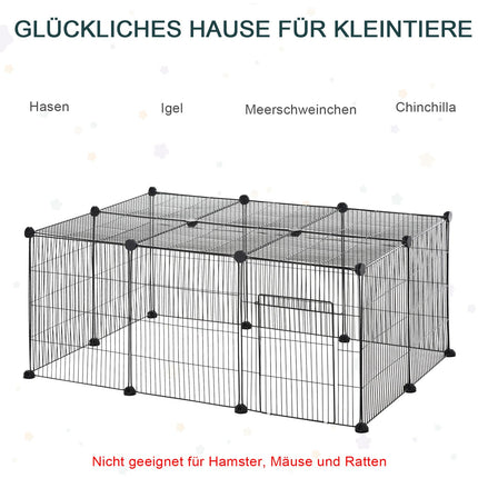 Outdoor small animal cage, metal with non-slip mat, 105x70x45 cm
