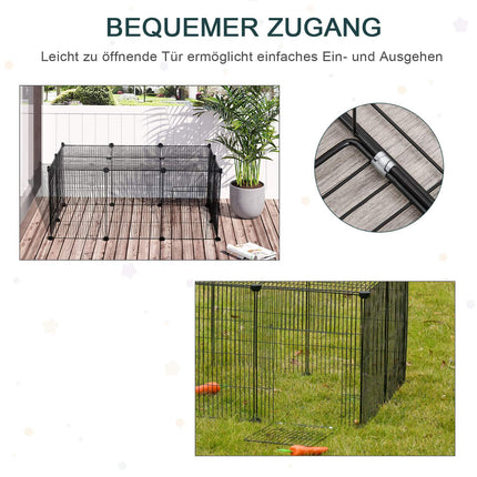 Outdoor small animal cage, metal with non-slip mat, 105x70x45 cm