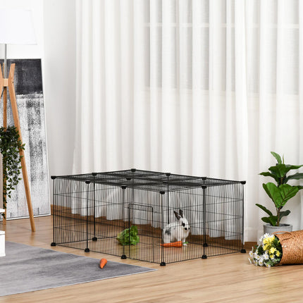 Outdoor small animal cage, metal with non-slip mat, 105x70x45 cm