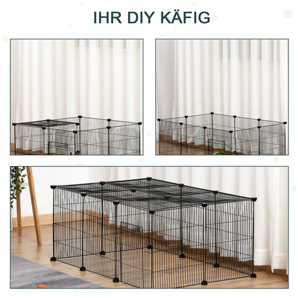 Outdoor small animal cage, metal with non-slip mat, 105x70x45 cm