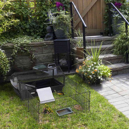 Small animal cage - metal rodent with garden and balcony
