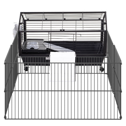 Small animal cage - metal rodent with garden and balcony