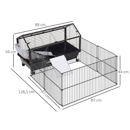 Small animal cage - metal rodent with garden and balcony