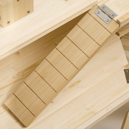 Small animal cage with ramp, spruce wood, 115x60x55 cm