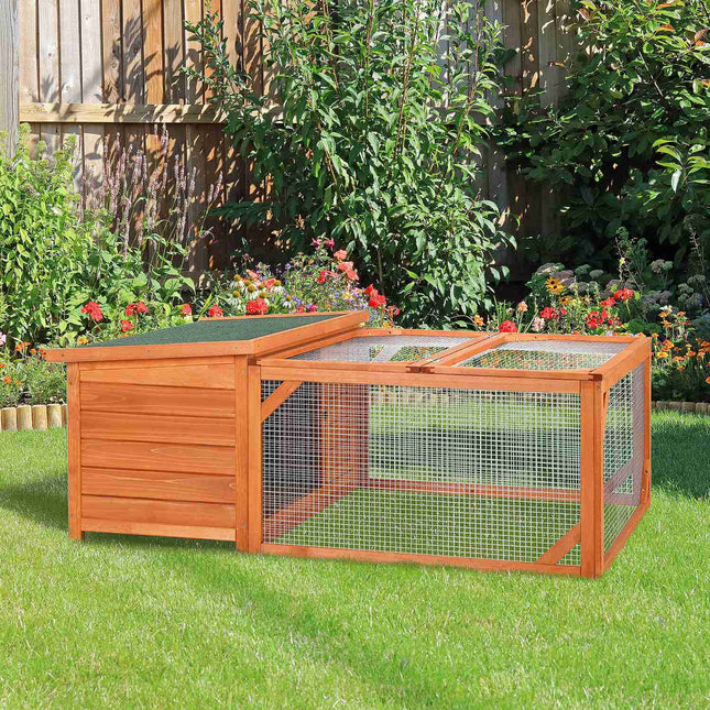 Outdoor Rabbit Cage - Weatherproof Spruce, Opening Roof, 125.5x100x49cm
