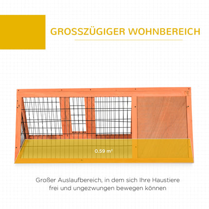 Guinea pig enclosure with run, 118x50x45 cm, Triangular orange