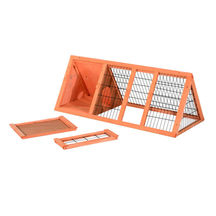 Guinea pig enclosure with run, 118x50x45 cm, Triangular orange
