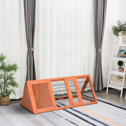 Guinea pig enclosure with run, 118x50x45 cm, Triangular orange