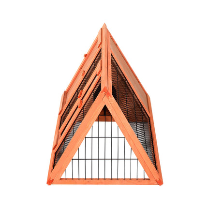 Guinea pig enclosure with run, 118x50x45 cm, Triangular orange