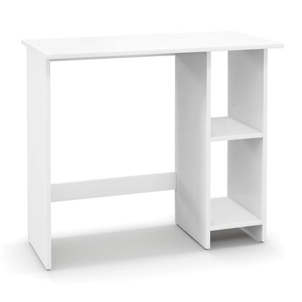 Small Computer Desk With Storage, Adjustable Shelf, White