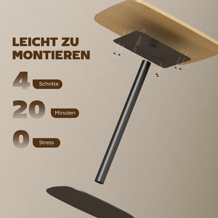 Small Dining Table, 60 cm Square, MDF Top, Steel Base