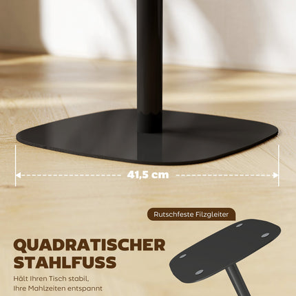 Small Dining Table, 60 cm Square, MDF Top, Steel Base