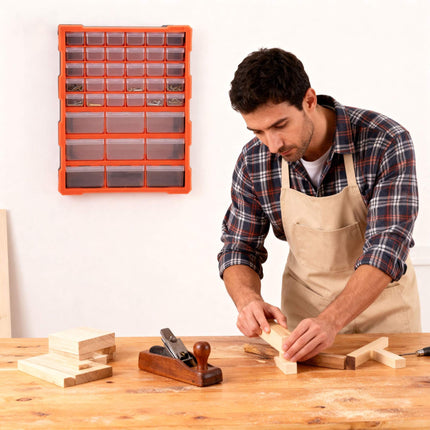 Small Parts Organizer Box with 39 Drawers