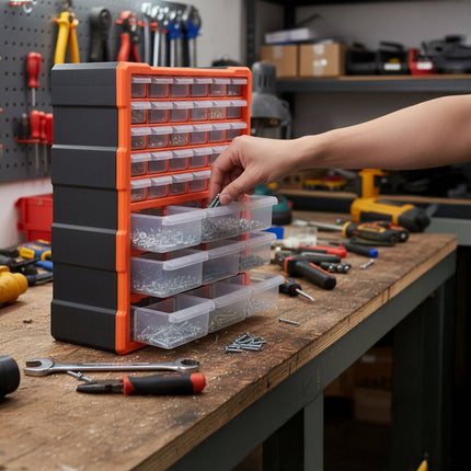 Small Parts Organizer Box with 39 Drawers