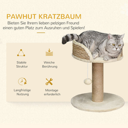 Cat scratching post with jute and play ball, 49 cm