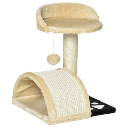 Cat scratching post with sisal rope, Beige, 35.5x37x46cm
