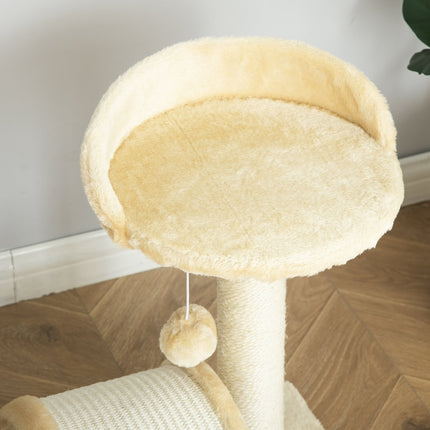 Cat scratching post with sisal rope, Beige, 35.5x37x46cm