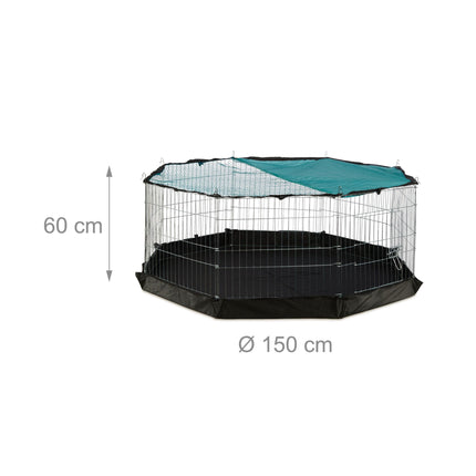 Small animal pen with protective net and bottom