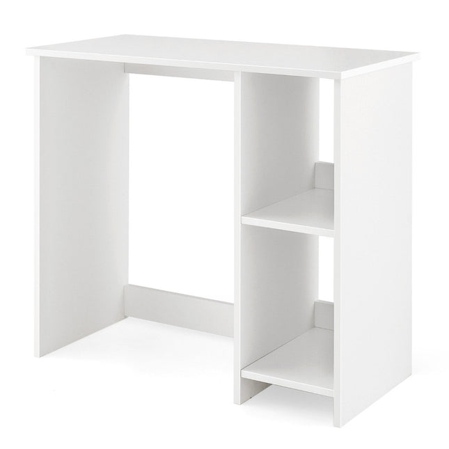 Small desk with 2 compartments computer table office table PC table 80 x 40 x 74 cm white