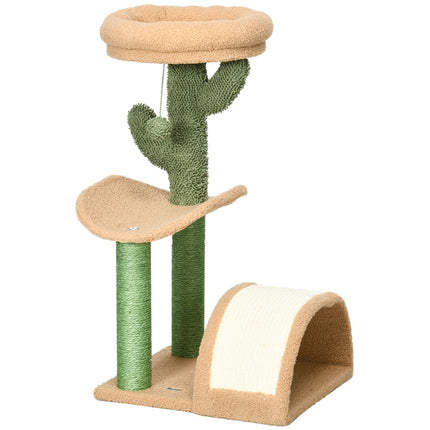Cat scratching post with stimulation ball, 40x35x72 cm, brown