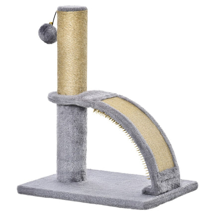 Cat Scratching Post, Gray - Includes massage board and cushion