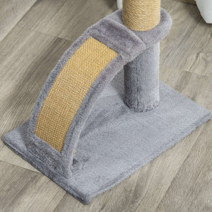 Cat Scratching Post, Gray - Includes massage board and cushion