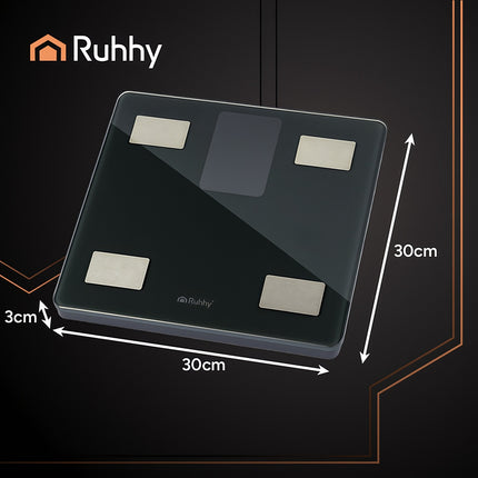 Smart LCD Bathroom Scale, Black, 226kg Capacity