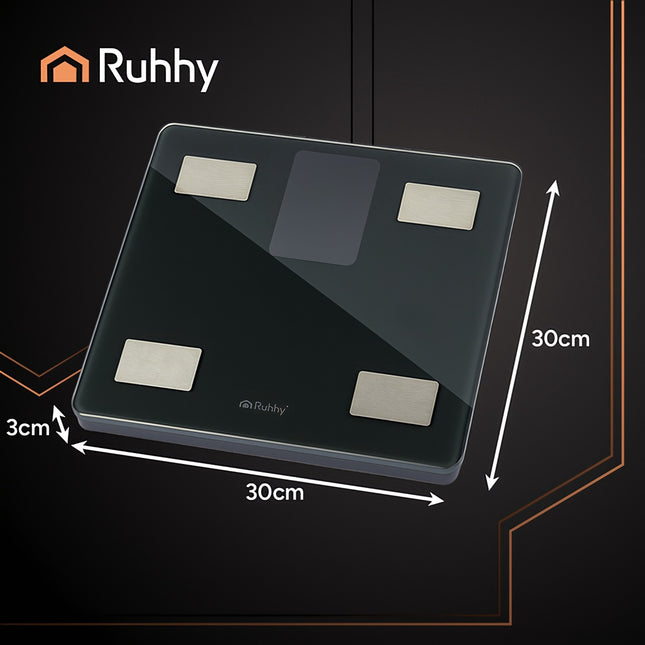 Smart LCD Bathroom Scale, Black, 226kg Capacity