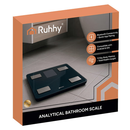 Smart LCD Bathroom Scale, Black, 226kg Capacity