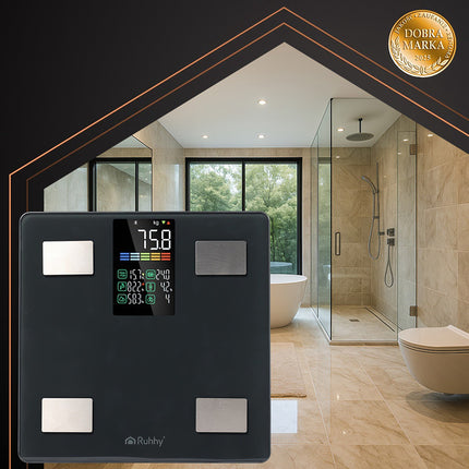 Smart LCD Bathroom Scale, Black, 226kg Capacity