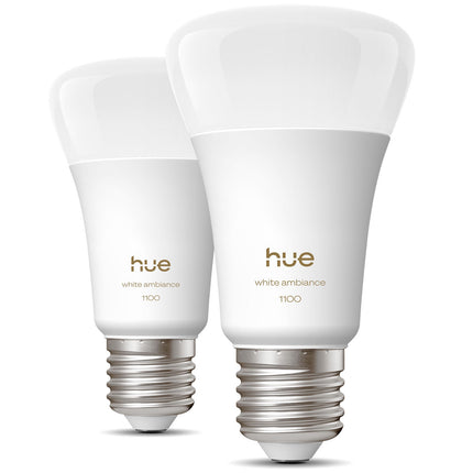 Smart LED Bulb E27, 1100lm, White Ambiance, 2-Pack