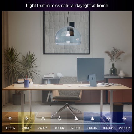 Smart LED Bulb E27, 1100lm, White Ambiance, 2-Pack